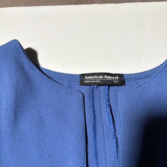 American Apparel Cobalt Blue V-Neck Comfortable Dress Size M/L - Picture 2 of 12